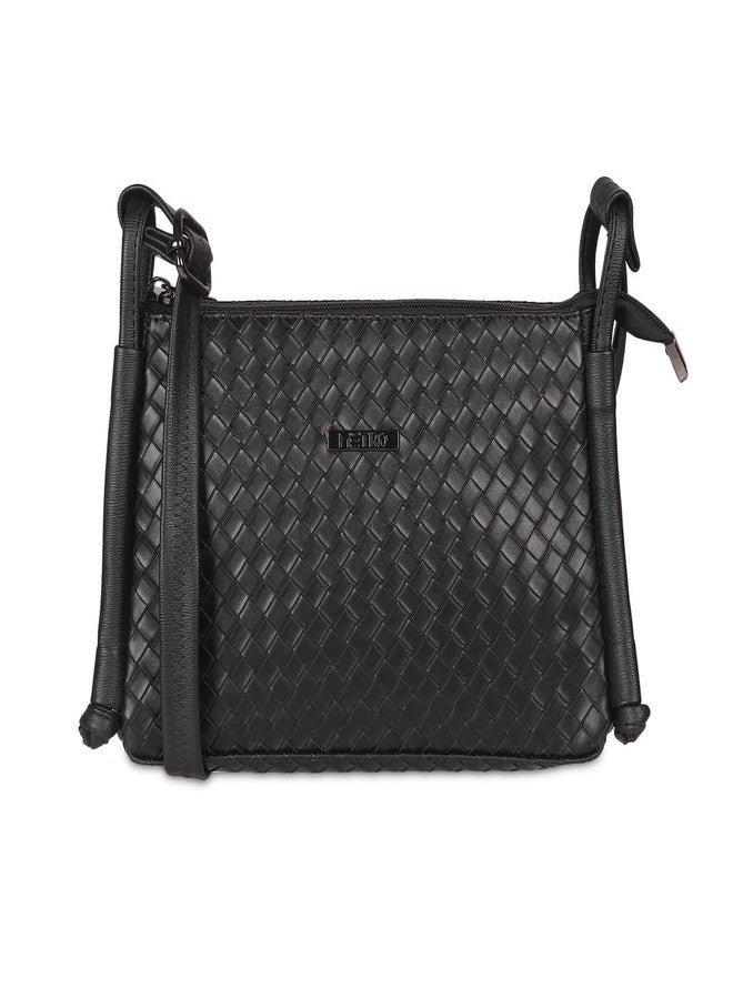 Metro Women's Black Stylish Faux Leather Sling Bag (66-444) - Image 1